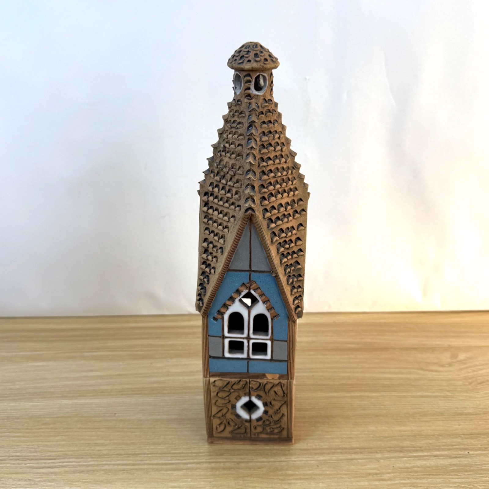 Handcrafted Lithuanian Ceramic Incense Tea Light House With Detachable Roof