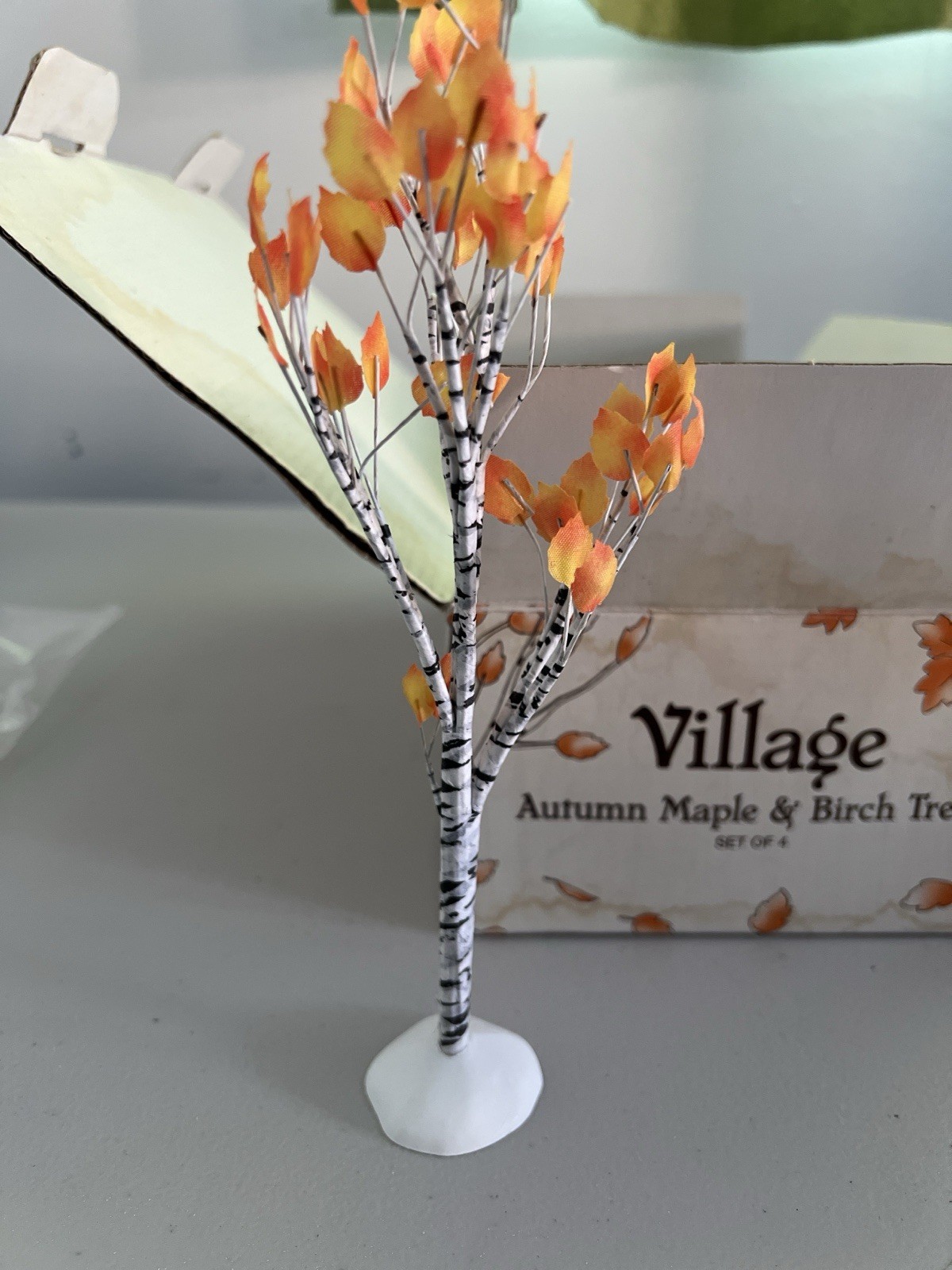 Dept 56 Village: Autumn Maple & Birch Trees #52655 (4 trees) for display scenes