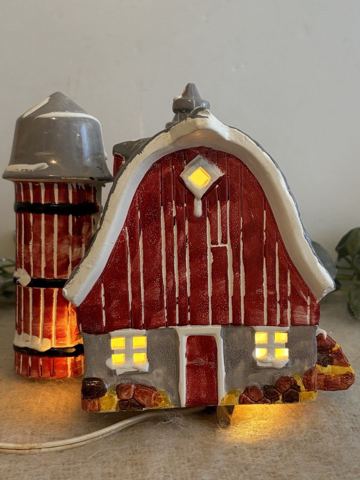 Vintage Dept 56 Snowhouse Series Red Barn With Light 1983 Decor Farm Cottage