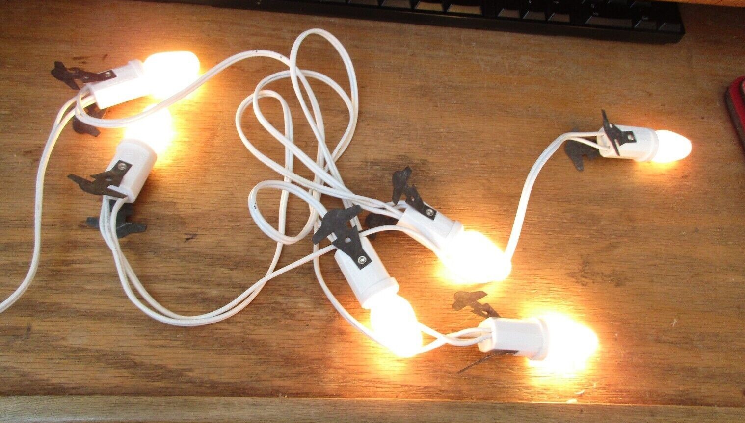Department 56 White Christmas Village Light Cord w/ Switch 6 Bulb Works VGC