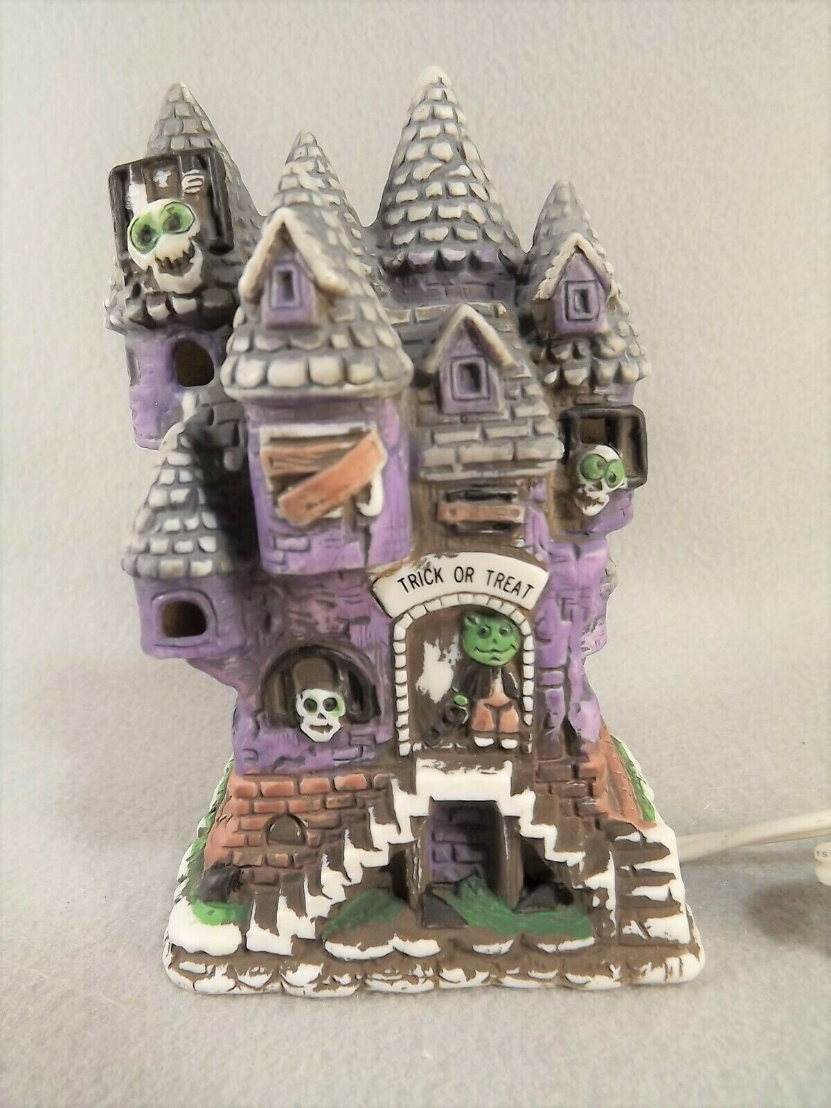 Mini Haunted House Light Skeletons Monster Porcelain Unbranded 5.5 x 3 inches
