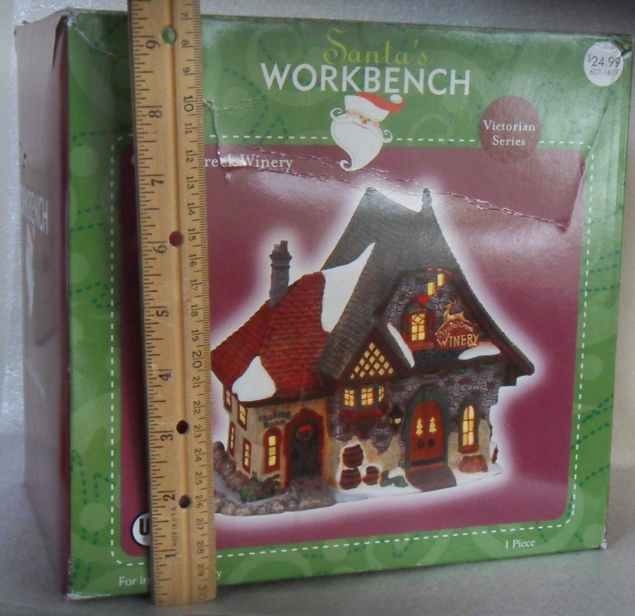 Santa’s Workbench Crystal Creek Winery House 2002 Christmas Collectibles Ceramic