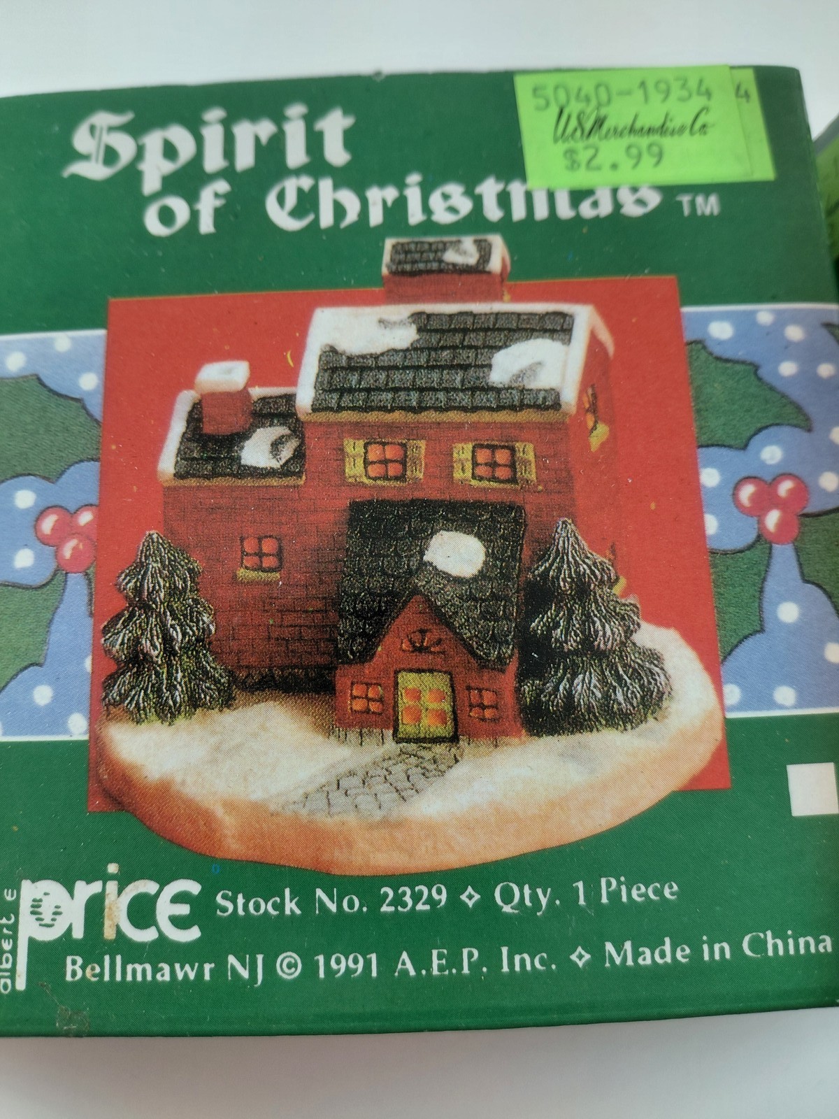 Albert E. Price Spirit of Christmas Victorian Village Houses Lot of 3 1991 NIB