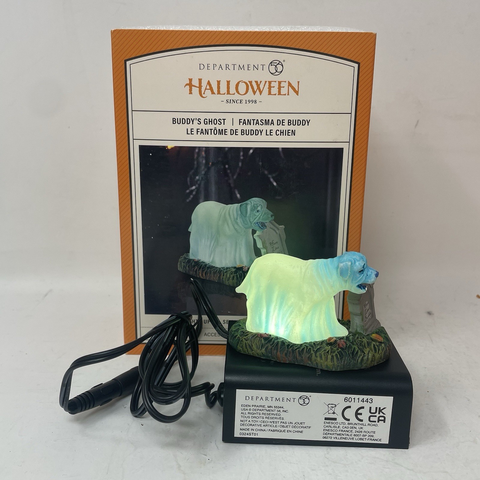 Dept 56 BUDDY’S GHOST Halloween Village 6011443 Dog R.I.P. Cemetery