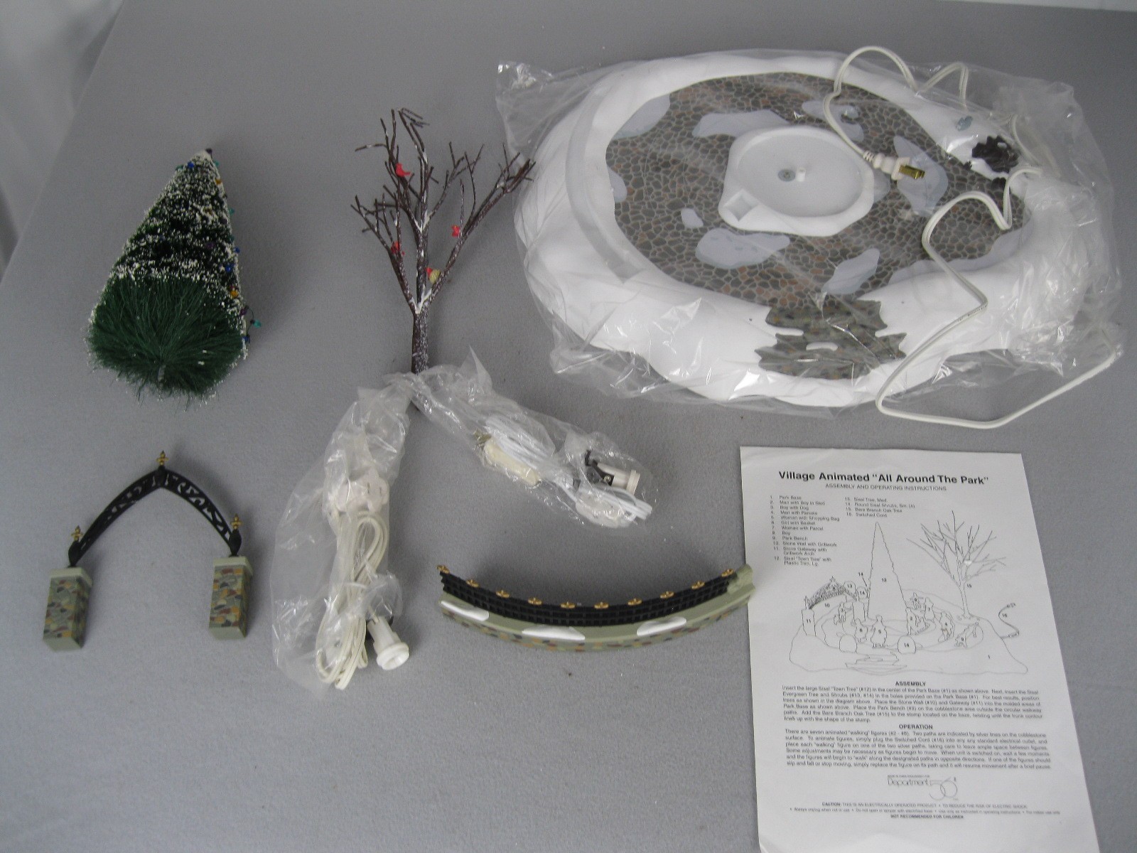 Vtg Dept 56 All Around The Park Animated Christmas Village Set Tested Missing A