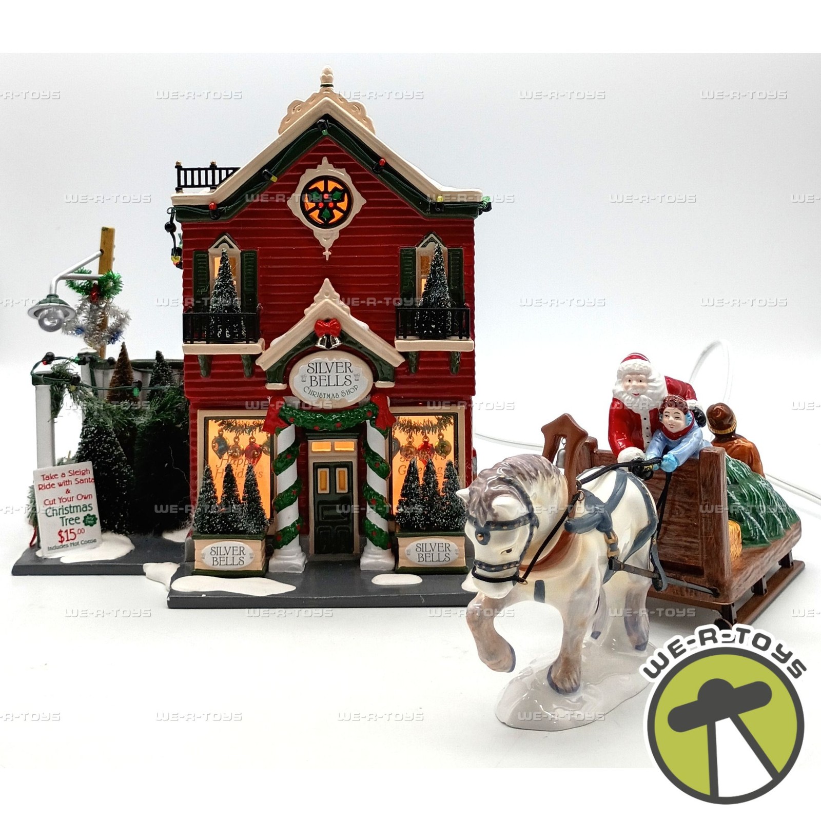 Department 56 Silver Bells Christmas Shop Original Snow Village Gift Set 55040
