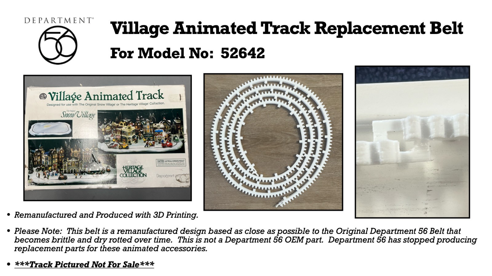Department 56 Village Animated Track Replacement Belt (TRACK NOT FOR SALE)