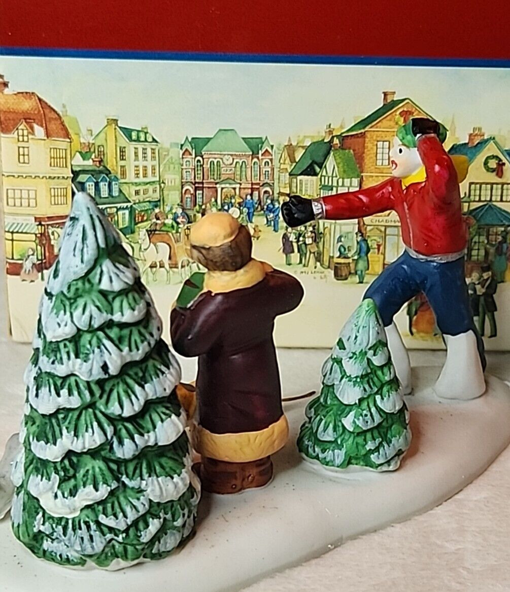 LEMAX “Rover’s Loose!” Dog &Cat Christmas Village Accessory Retired IOB