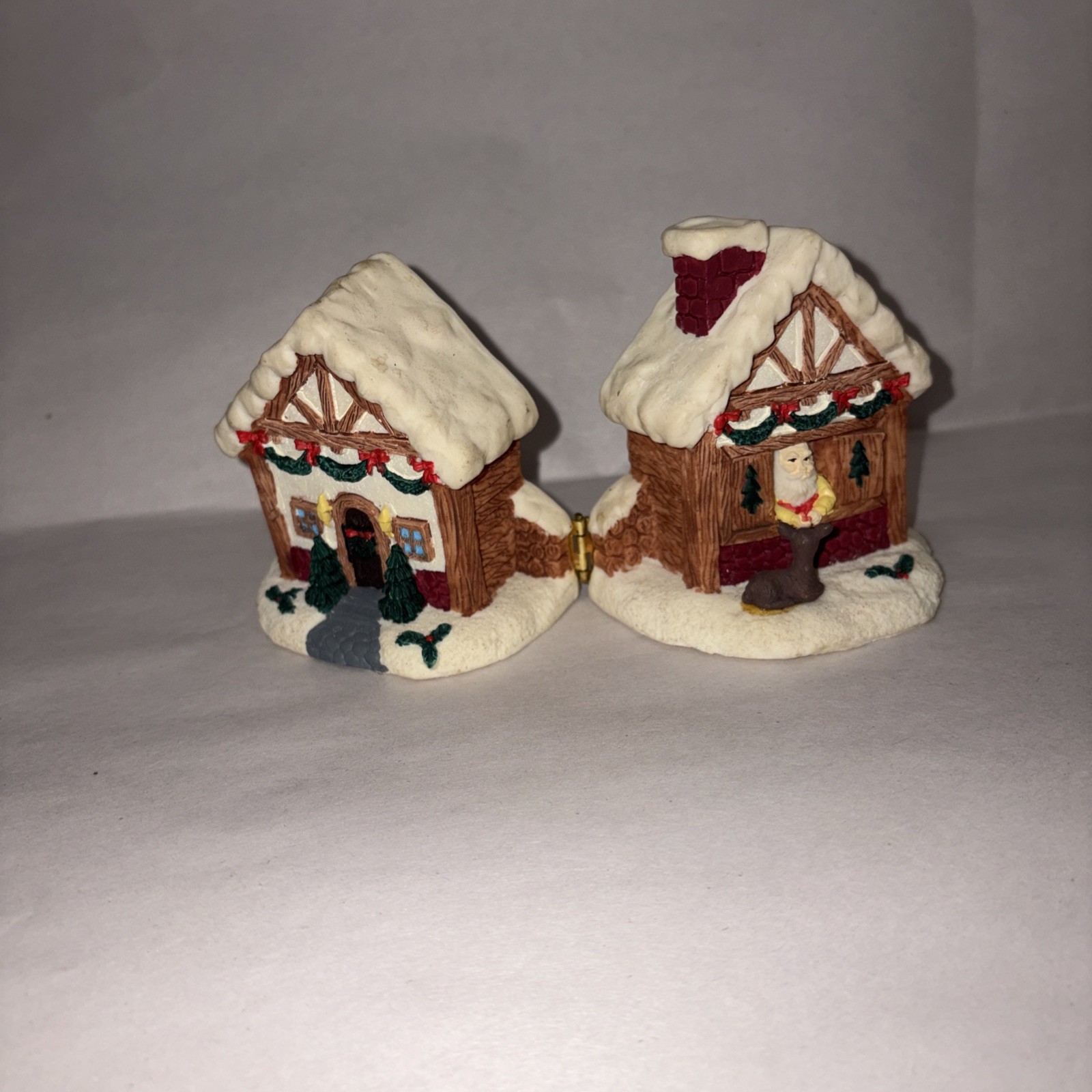 Midwest Cannon Falls Christmas Hinged Cottage Santa Mrs Claus Resin House Decor