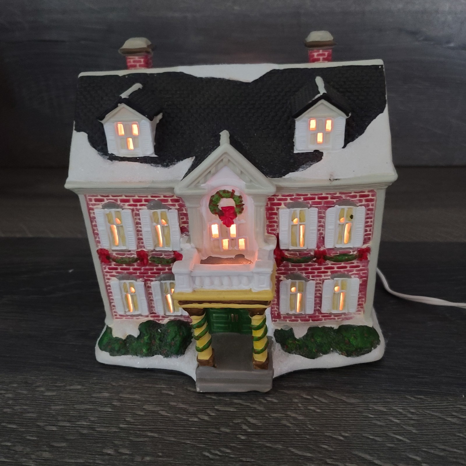 Holiday Inspirations Towne Series Lighted Red Brick House