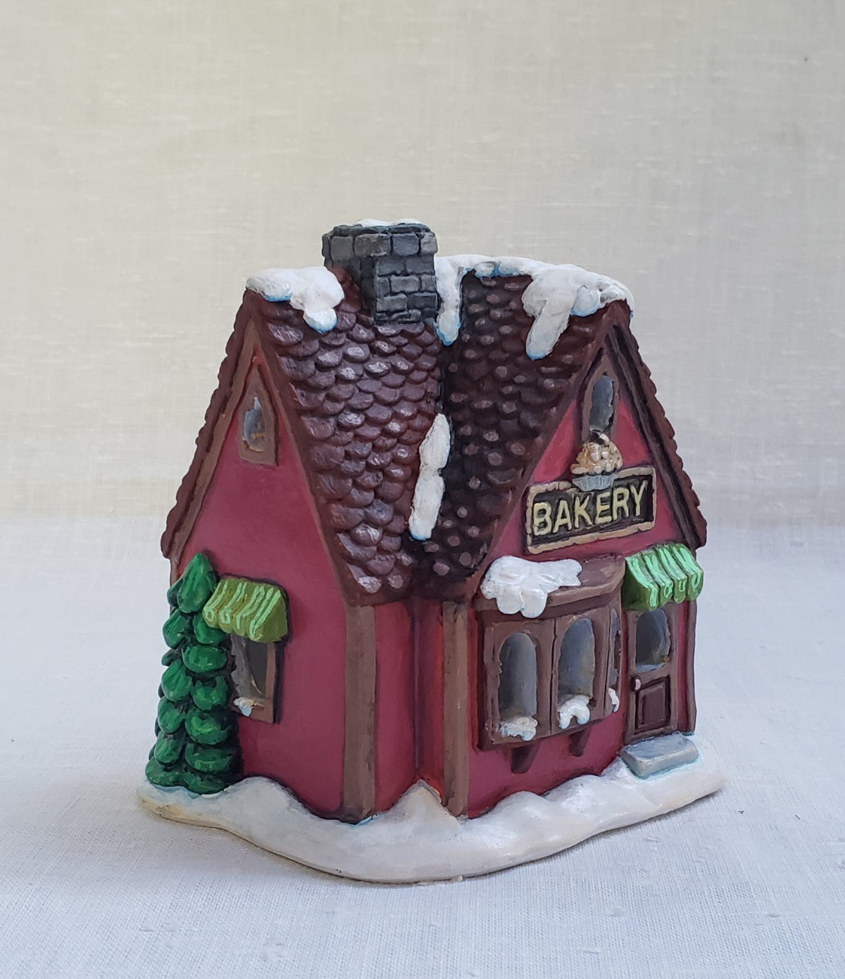 Vintage California Creations BAKERY Christmas Holiday Village Painted / Snow