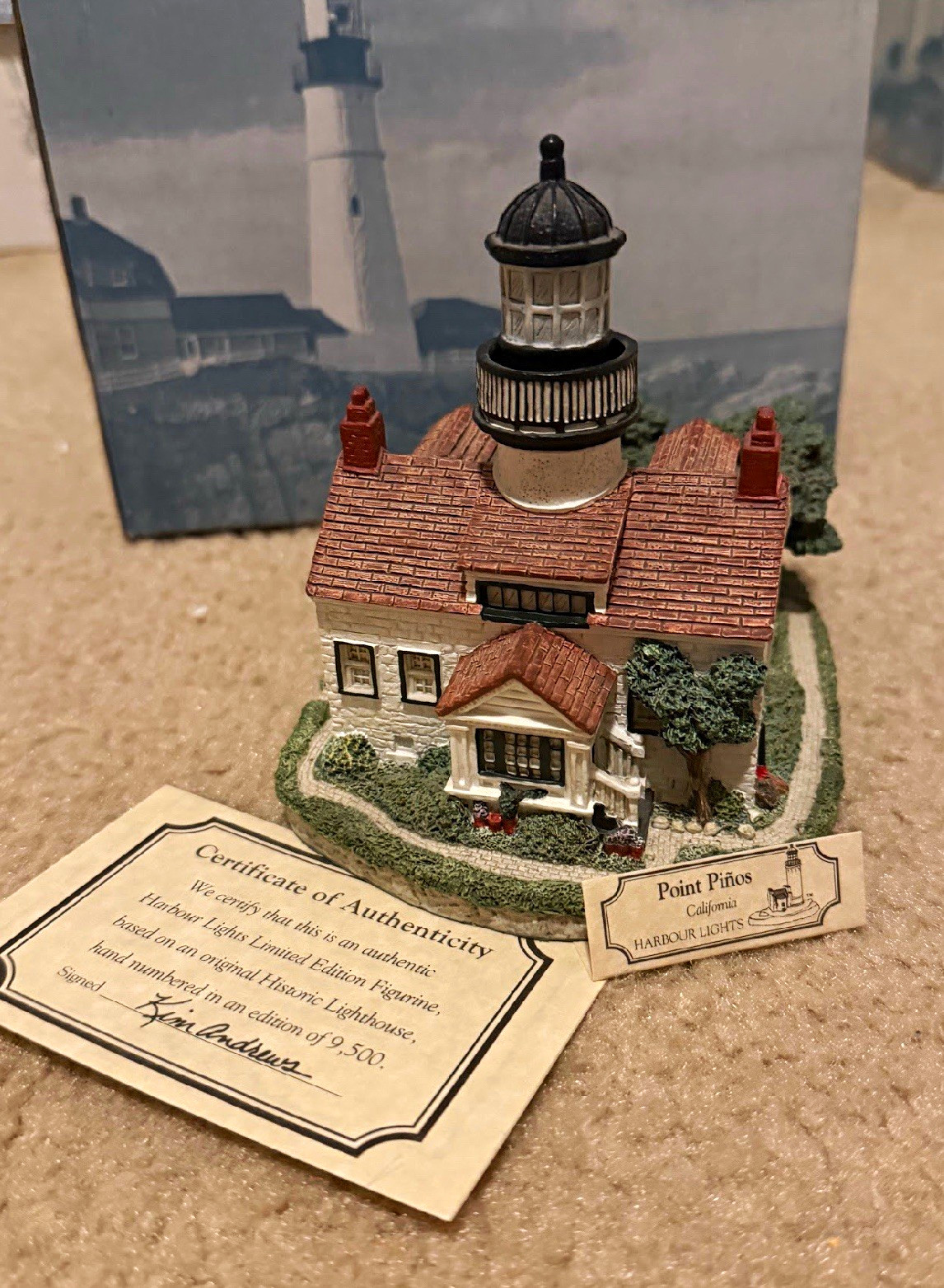 Harbour Lights Point Pinos Miniature Lighthouse, Collectors Society Resin Boxed