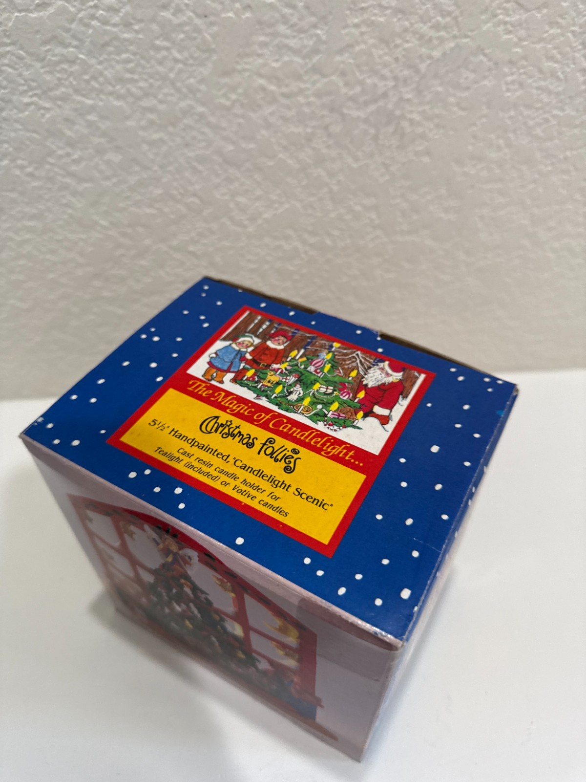 1995 Holiday Workshop Christmas Follies Candlelight Scenic Handpainted Holder