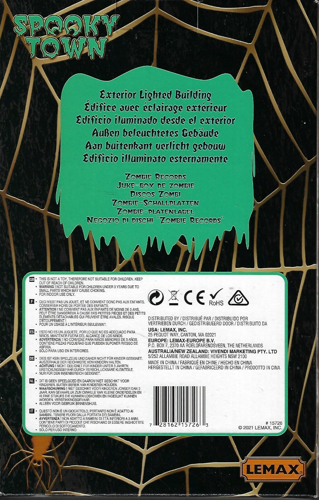 2021 Spooky Town ZOMBIE RECORDS #15726 BRAND NIB TABLE ACCENT ! NEW