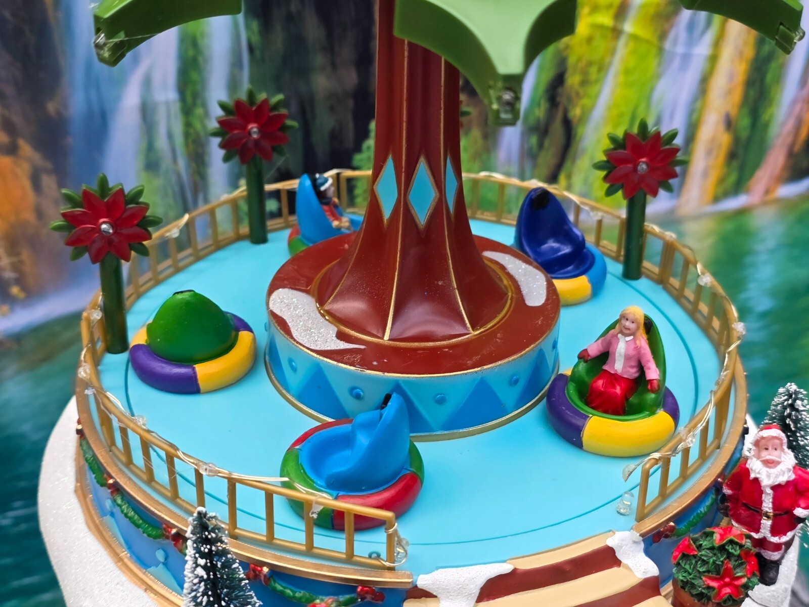 New St Nicholas Square Christmas Animated Village Amusement park musical lighted