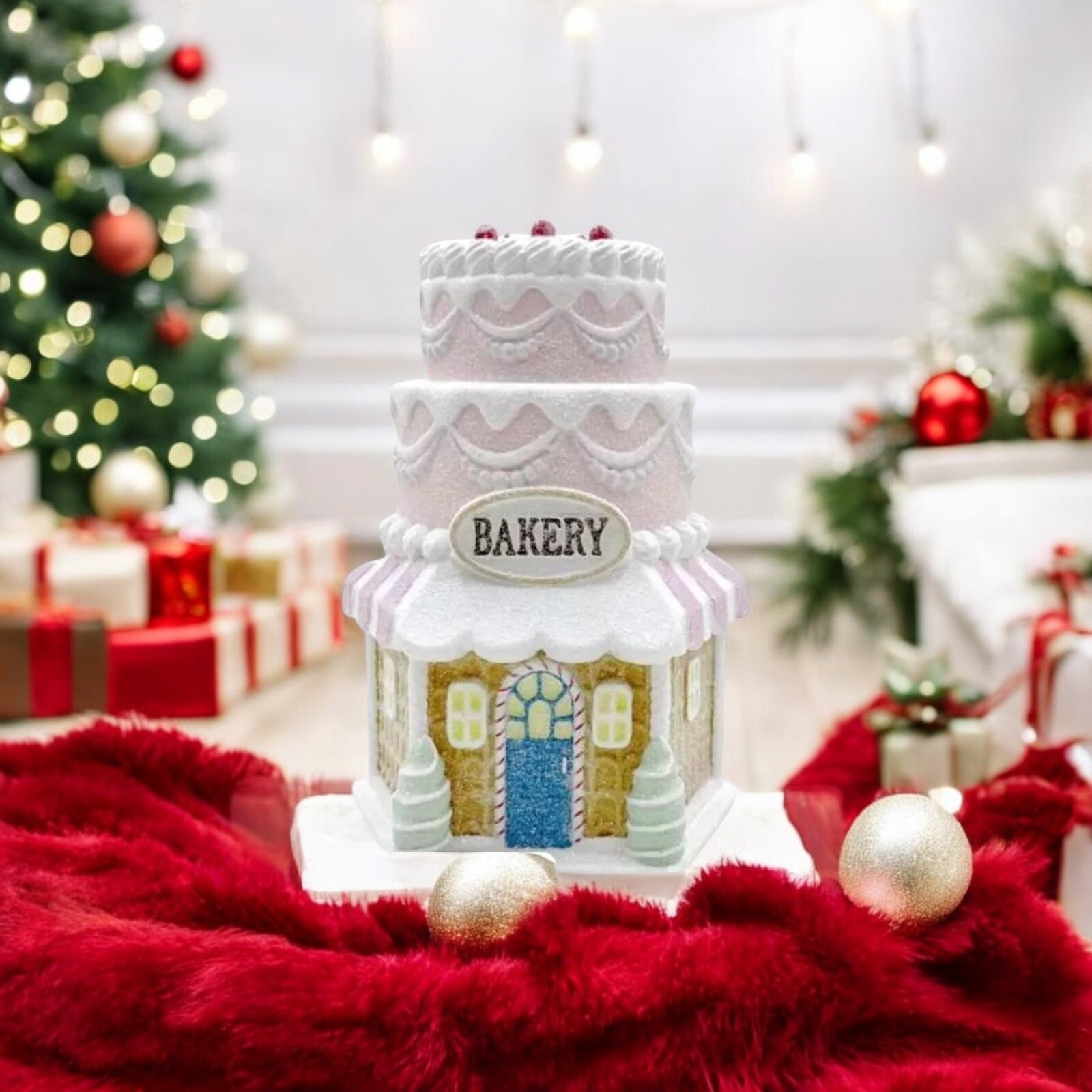 BEST PRICE Pastel Gingerbread Bakery, Candy Shop Pink 6” New Cake