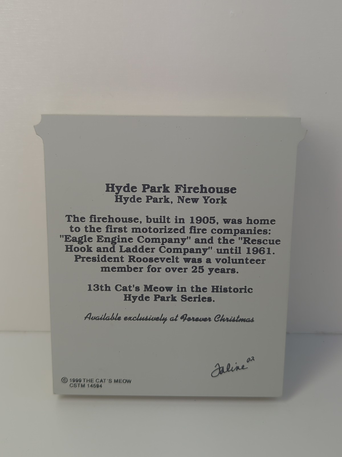 ✨VINTAGE✨ The Cat’s Meow Village – HYDE PARK NY Historic Series – FIREHOUSE