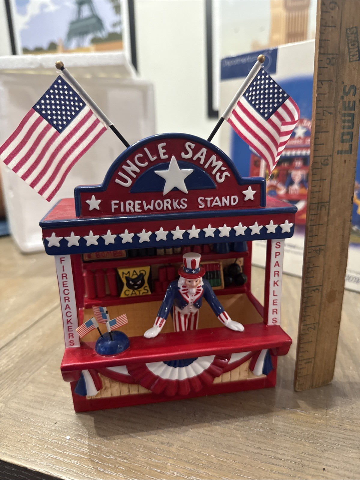 Department 56 Uncle Sam’s Firework Stand No Little Boy