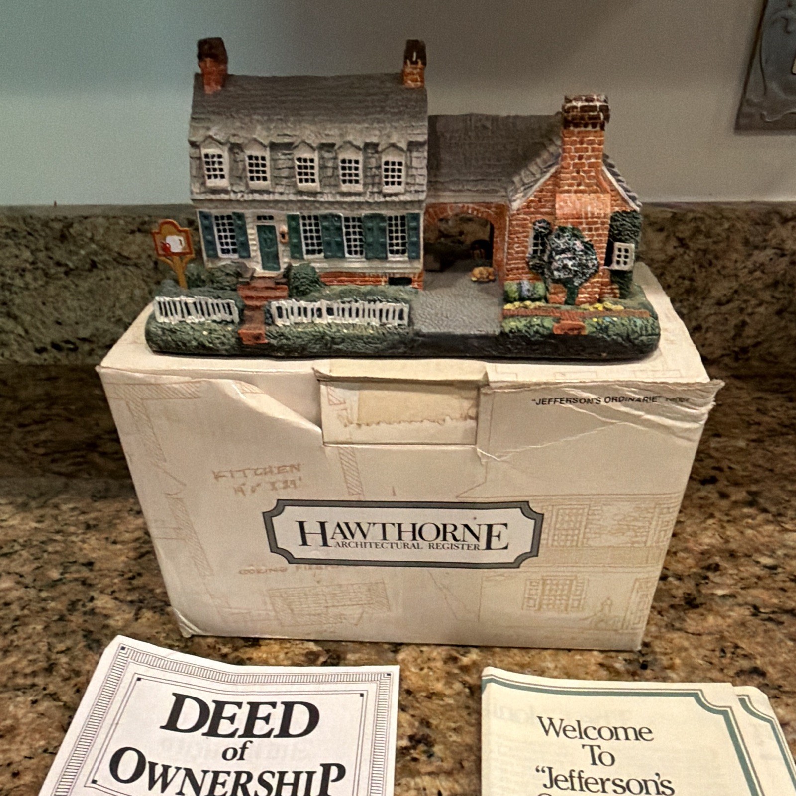 Hawthorne Architectural Register Jefferson’s Ordinarie House, Hand-Painted1991