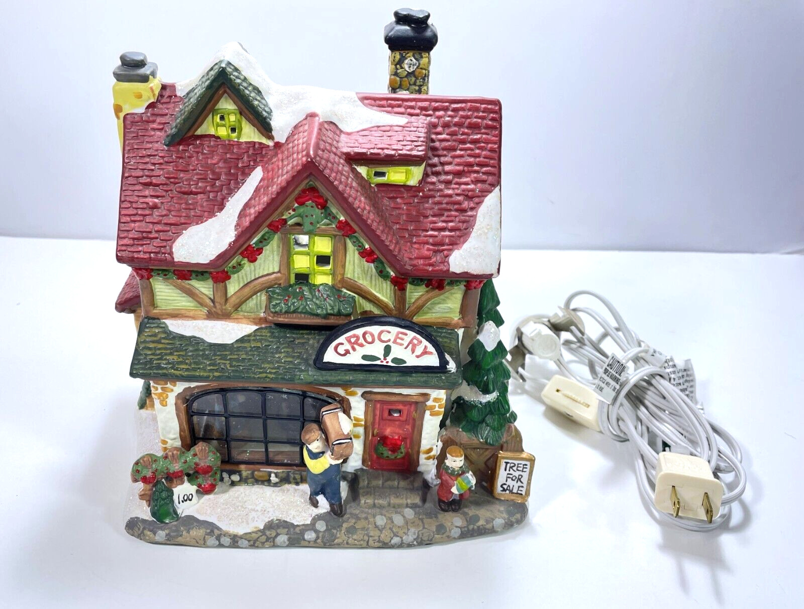 Holiday Time Snow Village Compatible- Grocery Store #31086 from 2002 -No Box