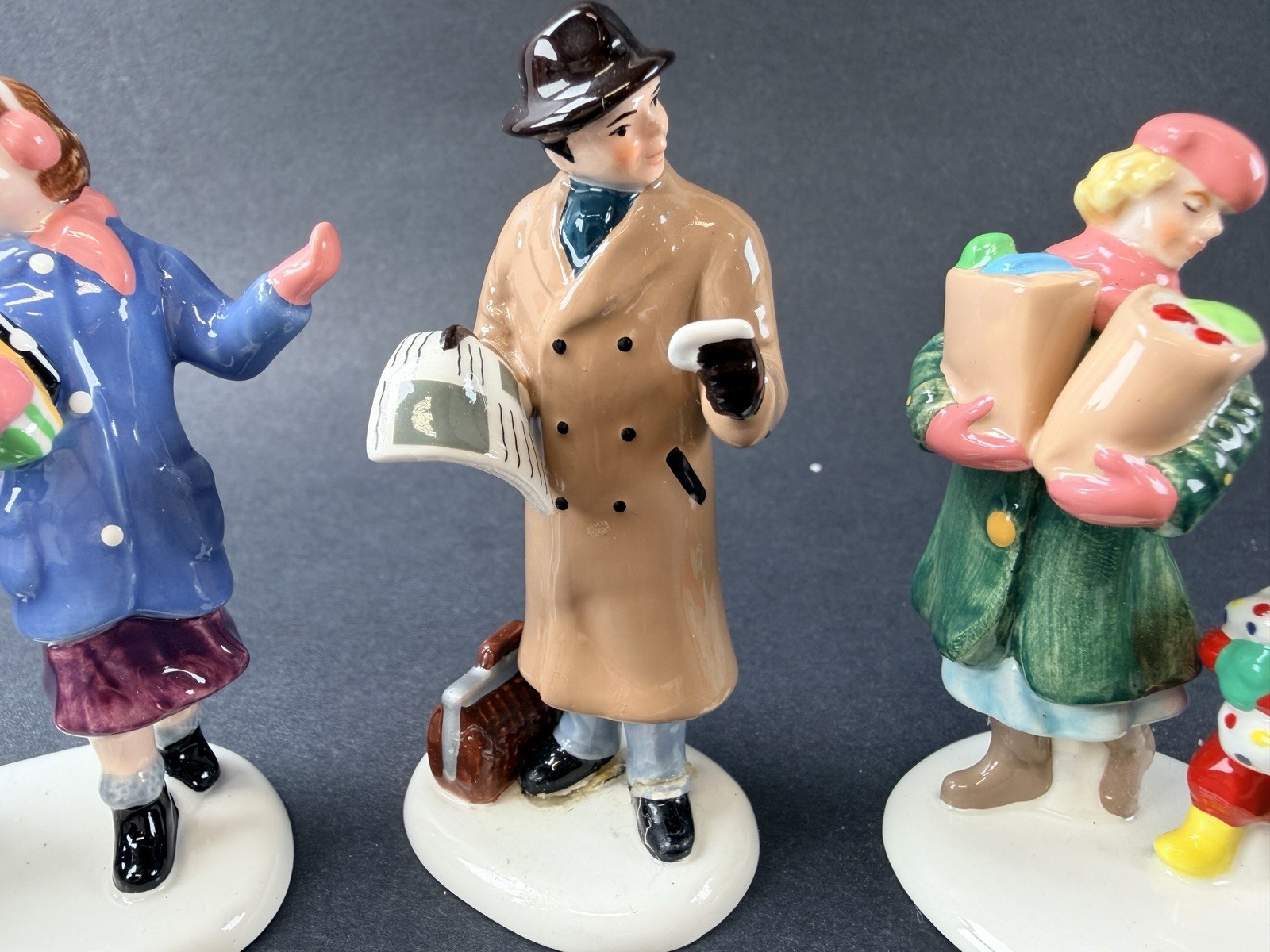 Dept 56 Snow Village Main Street Villagers Set of 3 #56.55134 Repaired See Photo