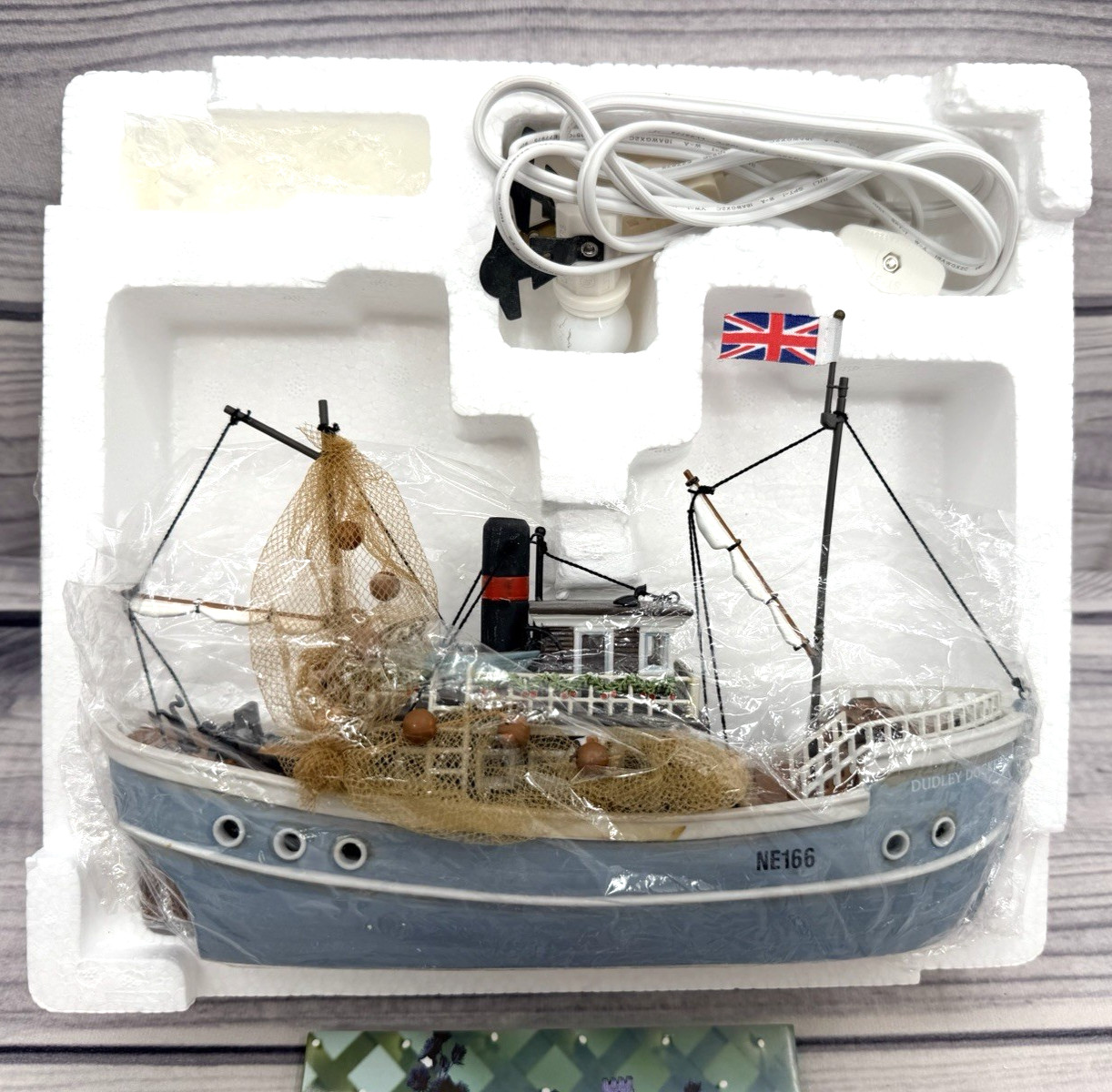 DEPT 56 DICKENS VILLAGE SERIES DUDLEY DOCKER FISHING SHIP – RETIRED