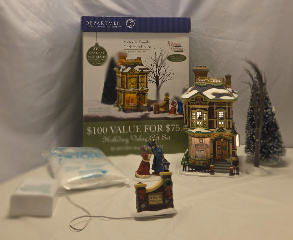 Dept 56 Dickens Village Series 5871-7 Victorian Family Christmas COMPLETE w/box