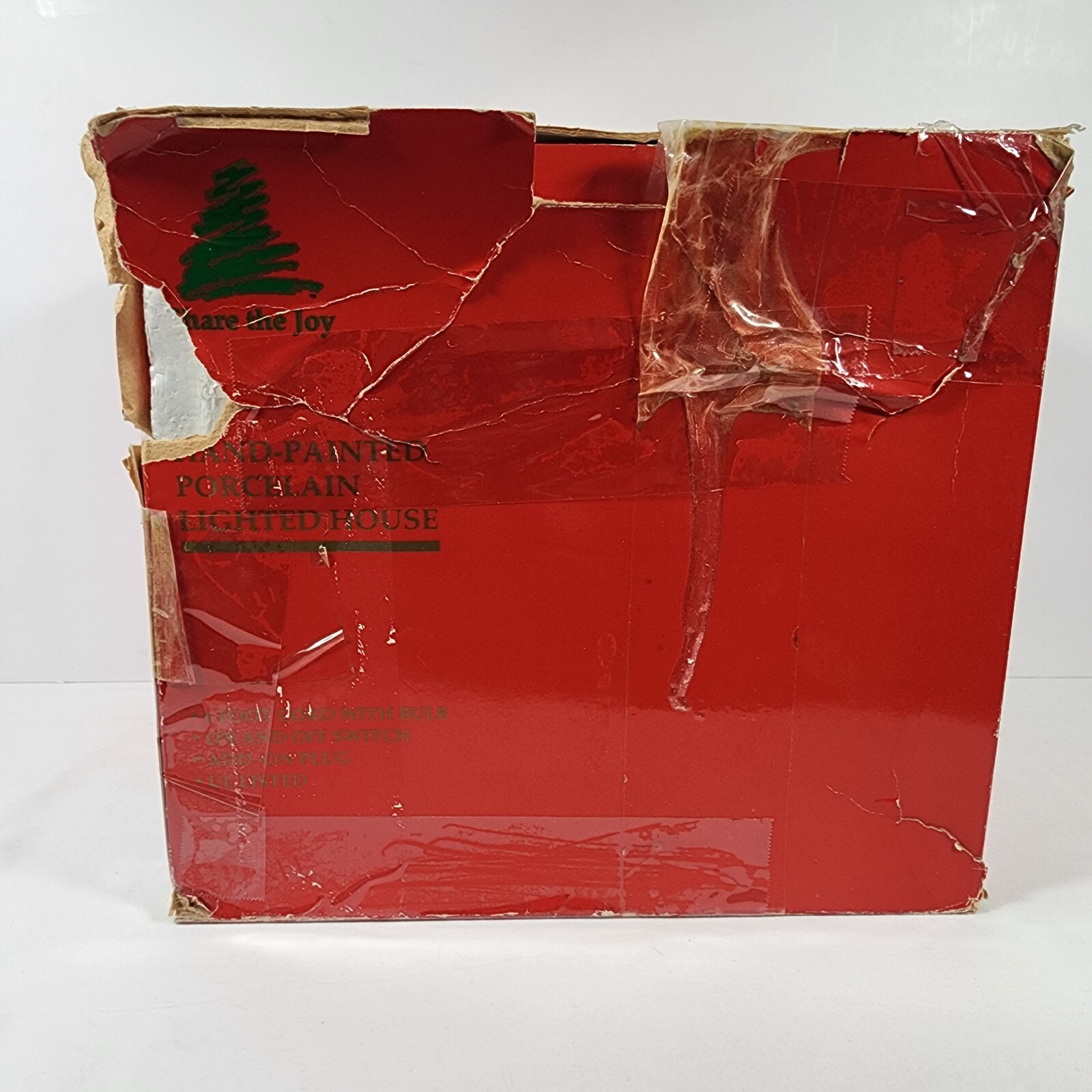 VTG Lemax Share The Joy Porcelain Lighted House Hand Painted Christmas 1993