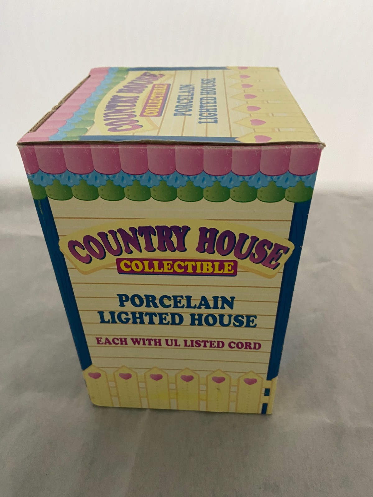Vintage County House Porcelain Lighted House Knit Shoppe Original Box No Light