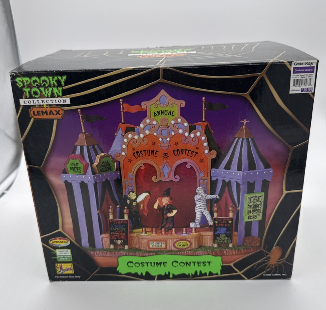 RARE Lemax Spooky Town Collection Costume Contest 2007 Retired Halloween Video!