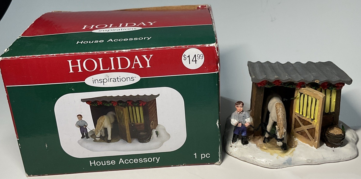 2009 Holiday Inspirations Horse Stable House Accessory Christmas Original Box