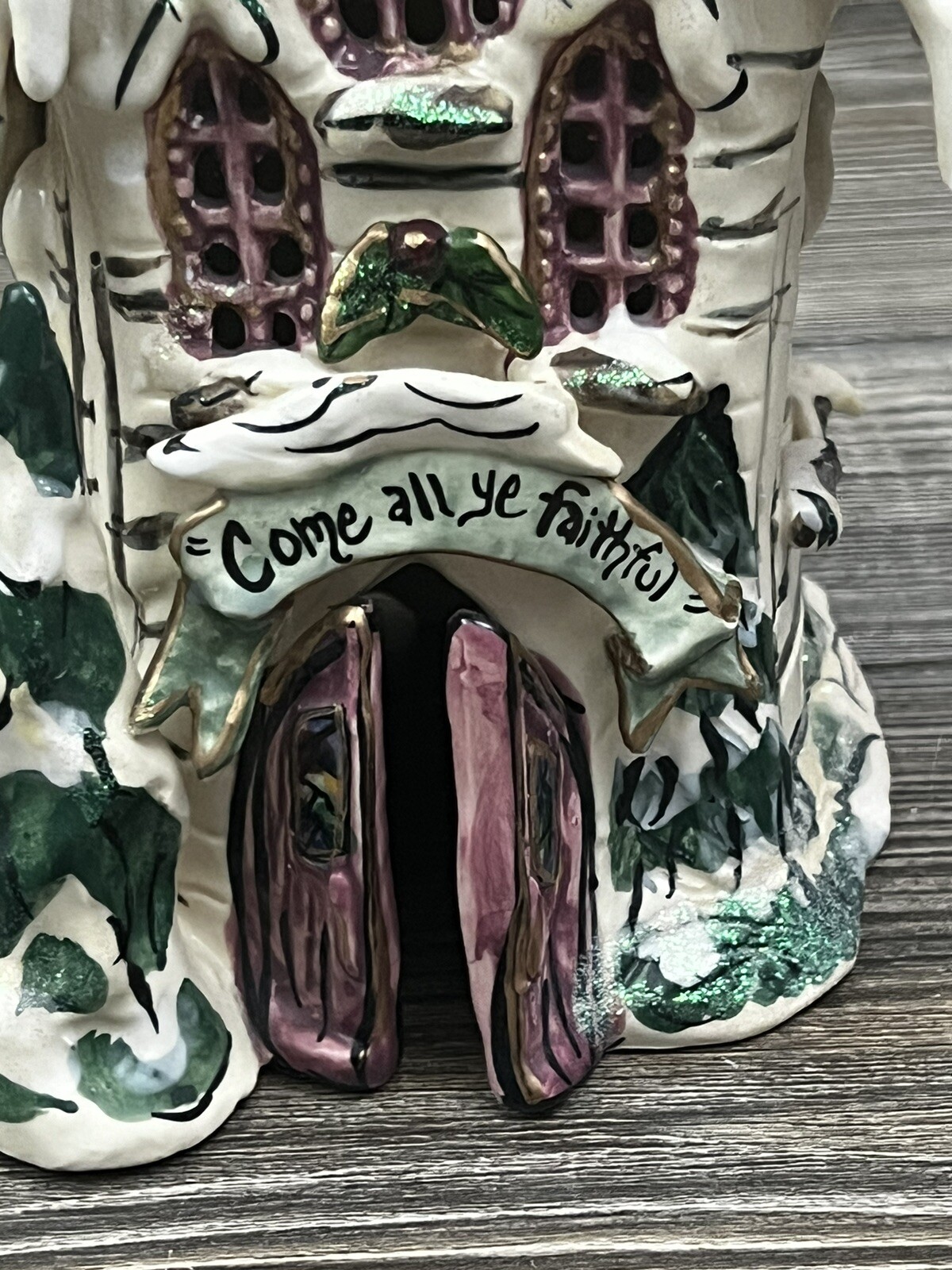 Blue Sky Corp 2001 Come All Ye Faithful CHURCH Tealight Heather Goldminc 13.5″