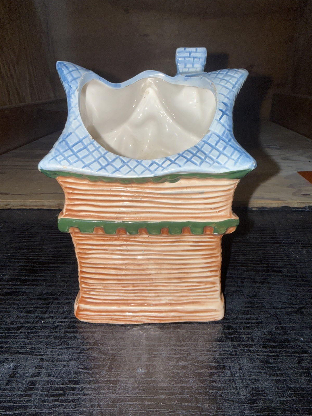 Vintage Holland Ceramic Haunted House Planter Ghost Pumpkins 1991 Halloween