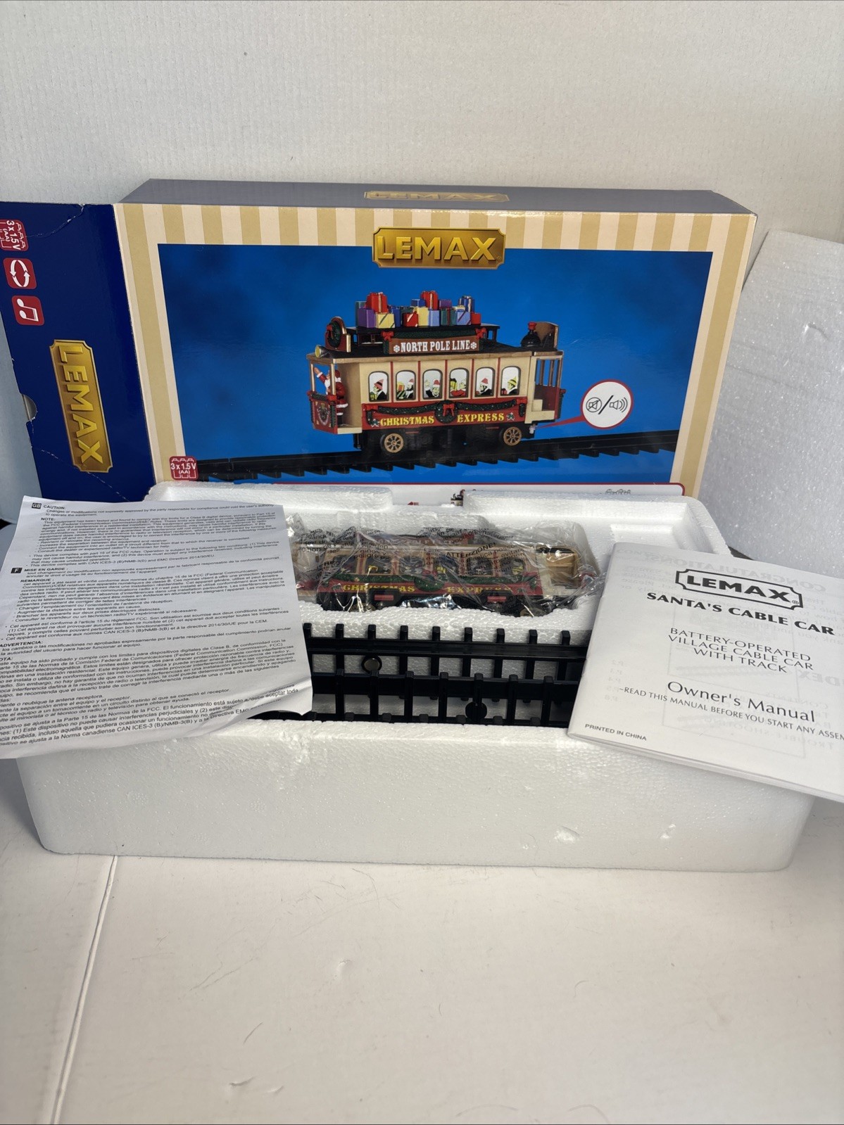 Lemax ~ Santa’s Cable Car Village With Tracks With Box -Read Description