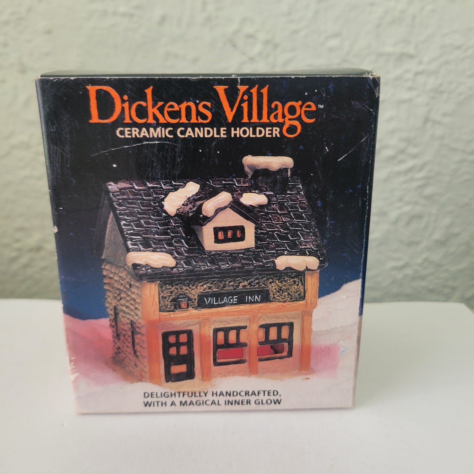 Vintage Dickens Village Ceramic Candle Holder The Village Inn Tea Light