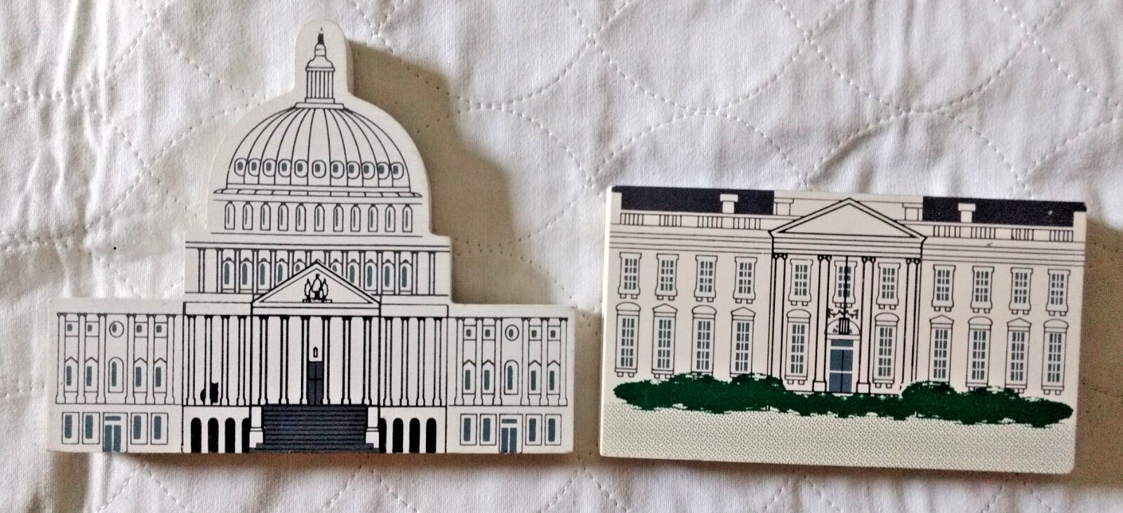 2 Washington D.C. series shelf sitters 1991 U.S. Capitol & White House wooden