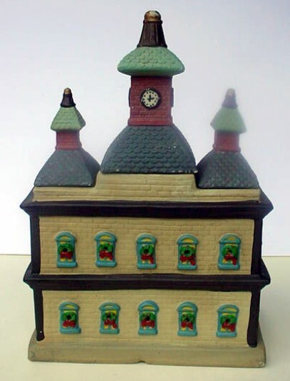 Winter Valley Villages Porcelain Train Station Christmas Lighted House Vintage