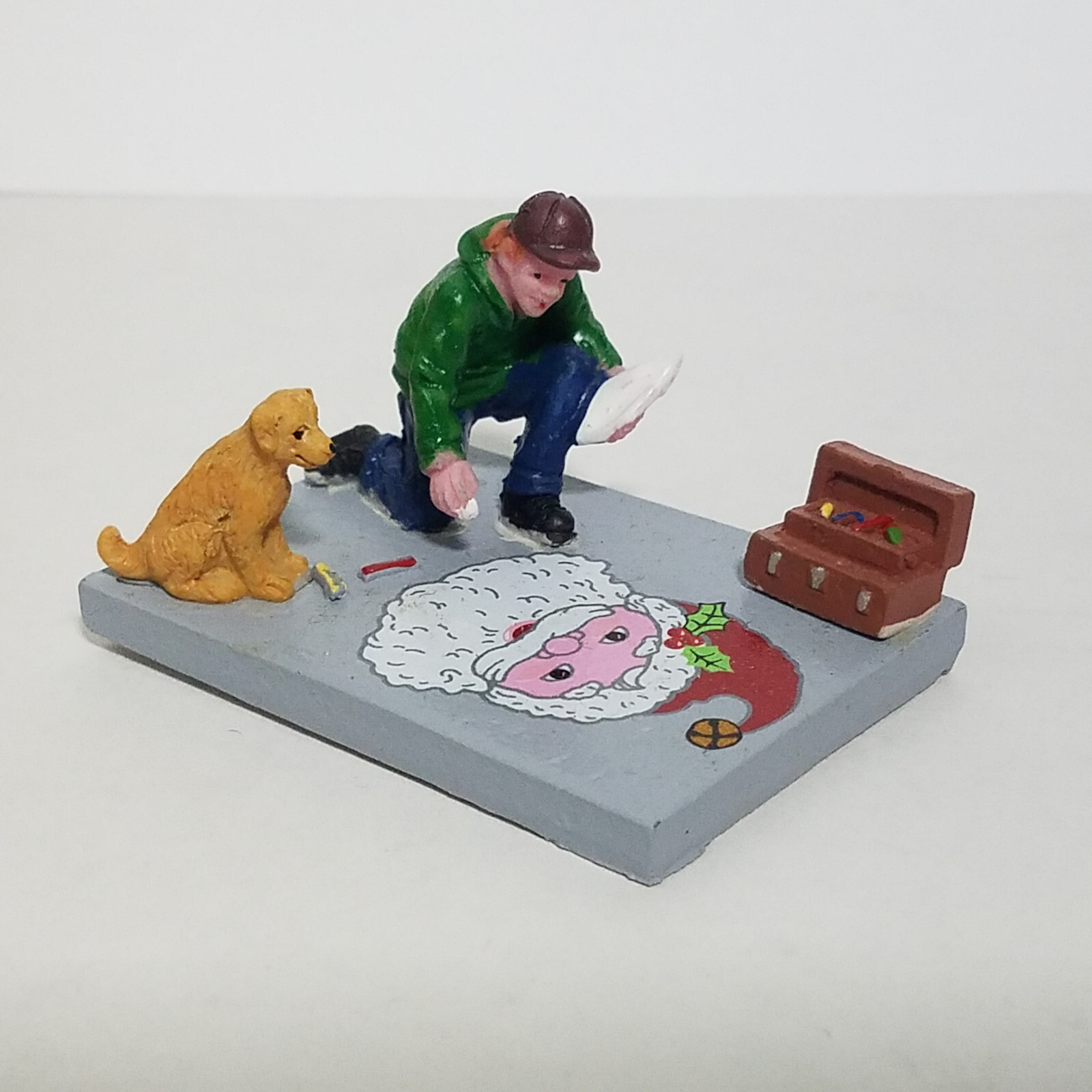 Lemax 2017 Sidewalk Chalk Artist General Products #72499 Santa Claus Puppy Boy