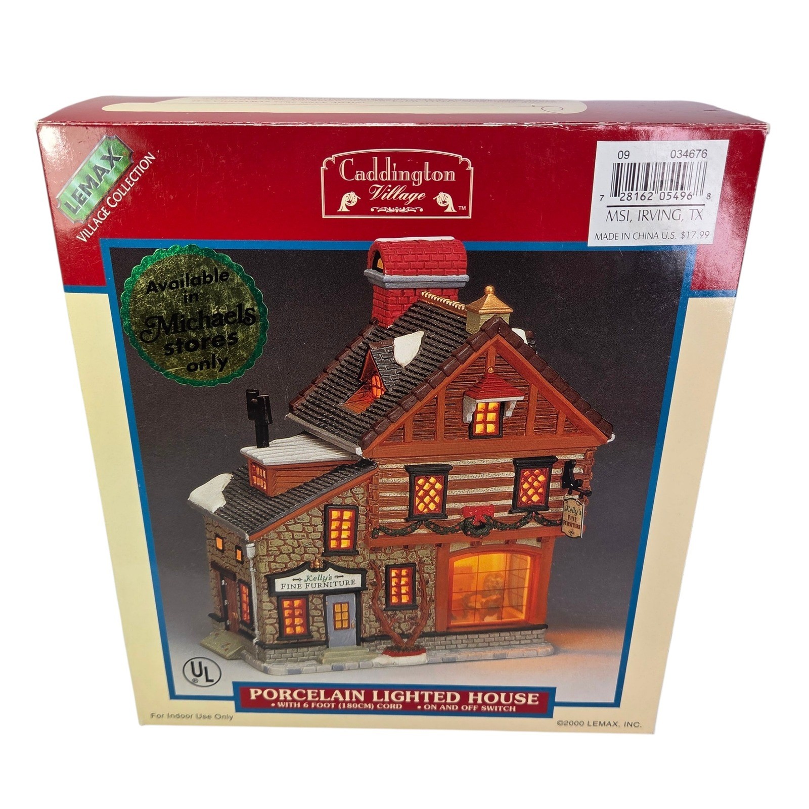 Lemax Christmas Village Kellys Fine Furniture Lighted Holiday 2000 Box Vtg Read