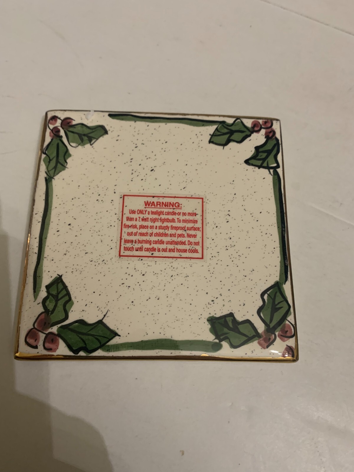 2000 Blue Sky Christmas Collection Holly Berry Tealight House Heather Goldminc