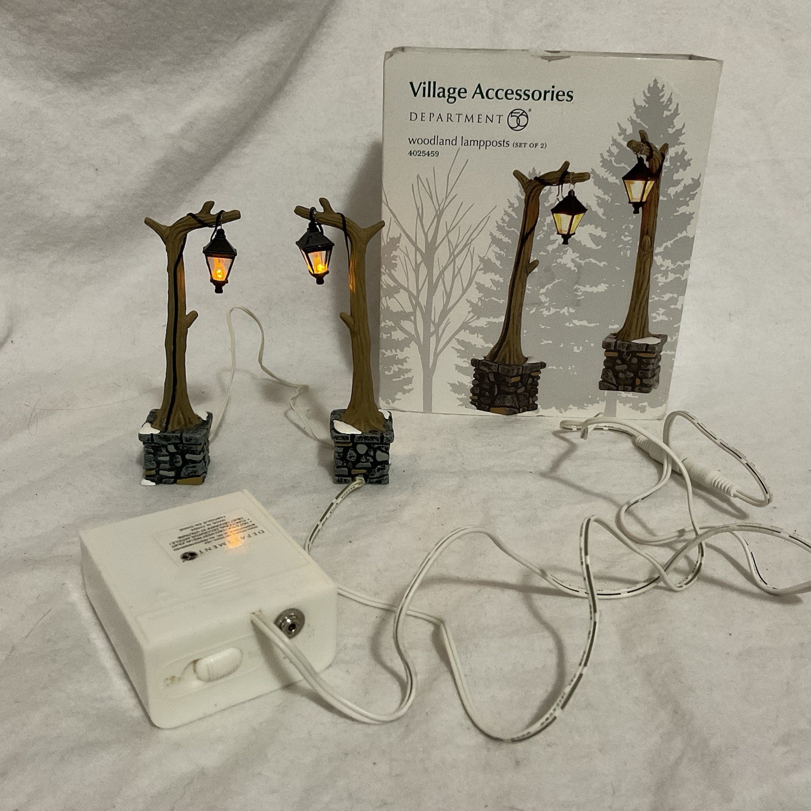 Dept 56- Village Accessories- “Woodland Lampposts” Boxed Set of 2, #4025459