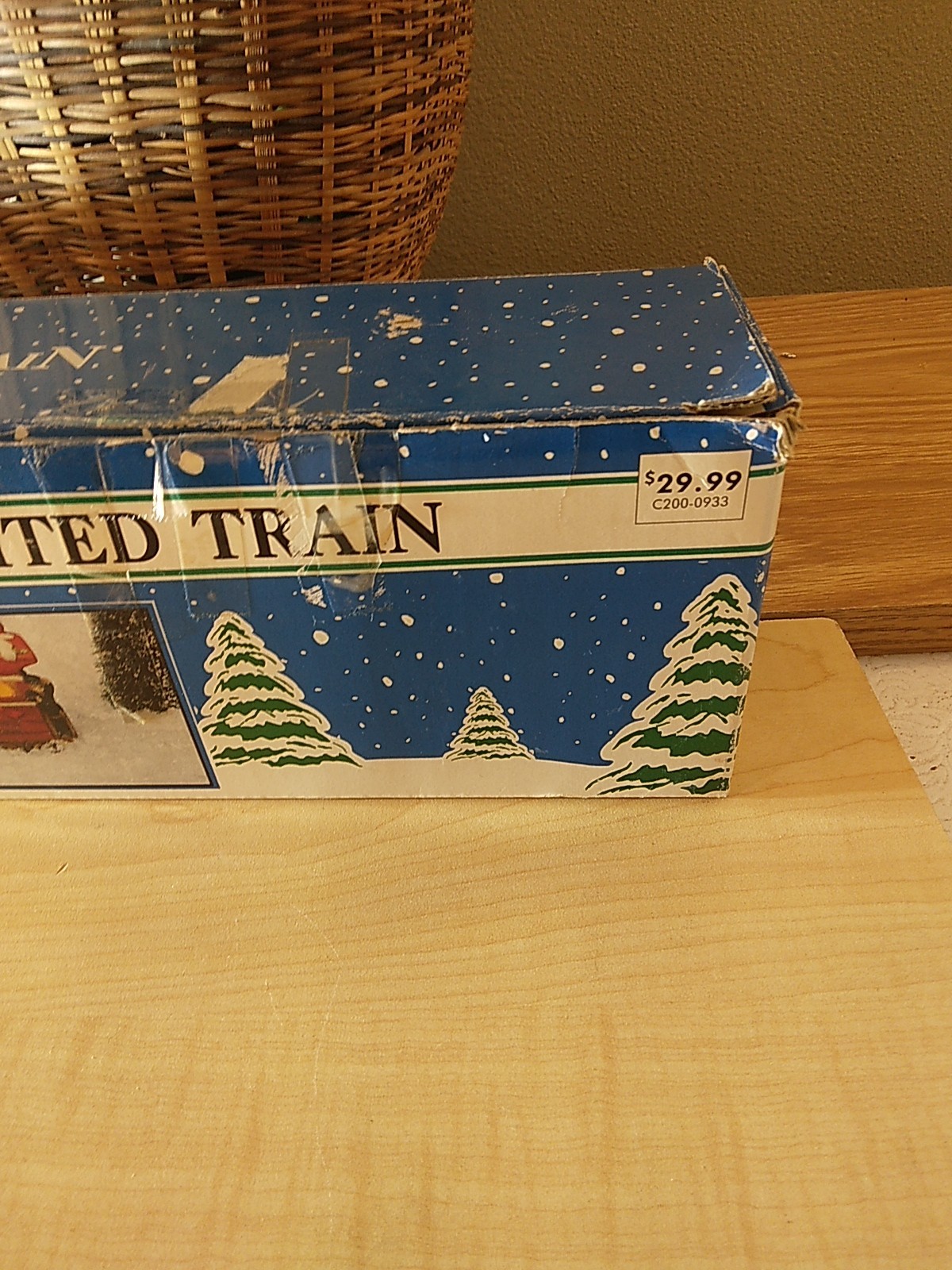 Vintage 1992 Fabri-Centers Hand Painted Porcelain Lighted Train 3pc W/Box Works!