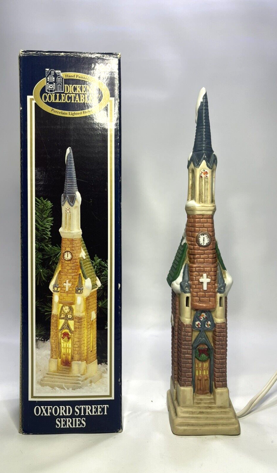 Dickens Collectables Christmas Lighted Oxford Street Series Church 1994 9.5″x2″