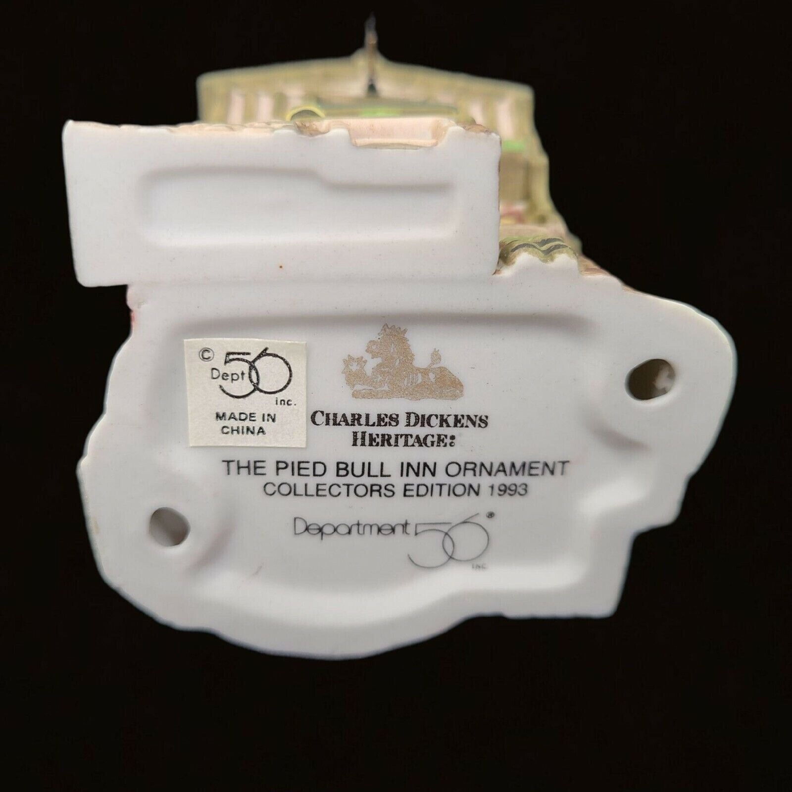 Dept 56 Charles Dickens Heritage Christmas Ornament The Pied Bull Inn 1993 Vtg