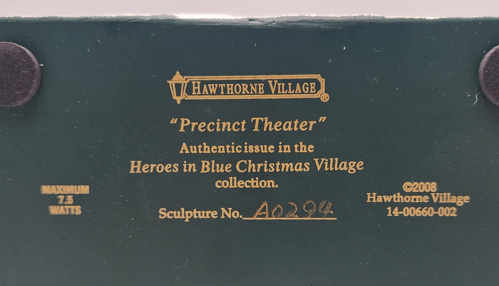Hawthorne Village Precinct Theater 2008 Heroes of Christmas Village Numbered