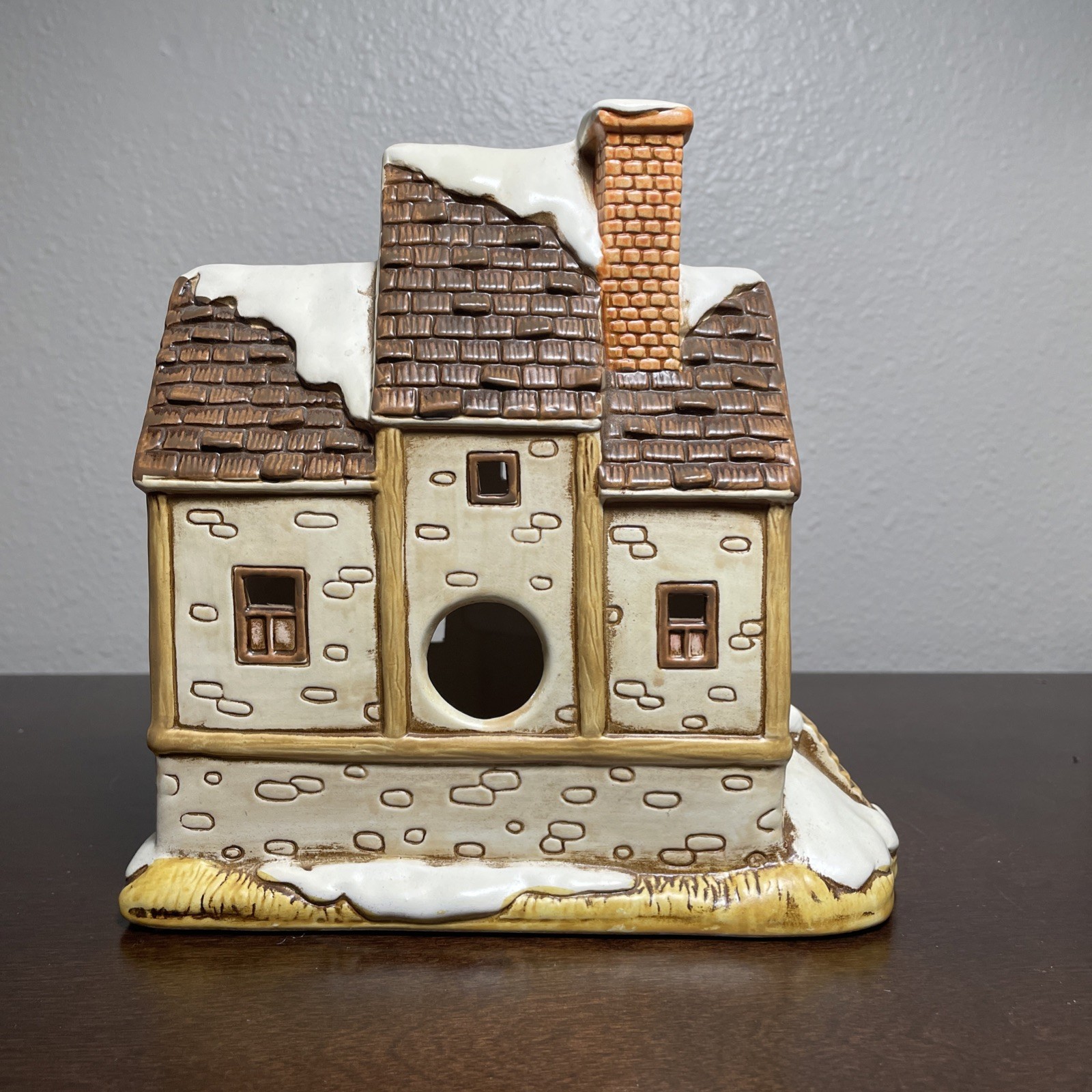 Rare 1990 Lefton Colonial Village Water Mill House Byron Wood Christmas