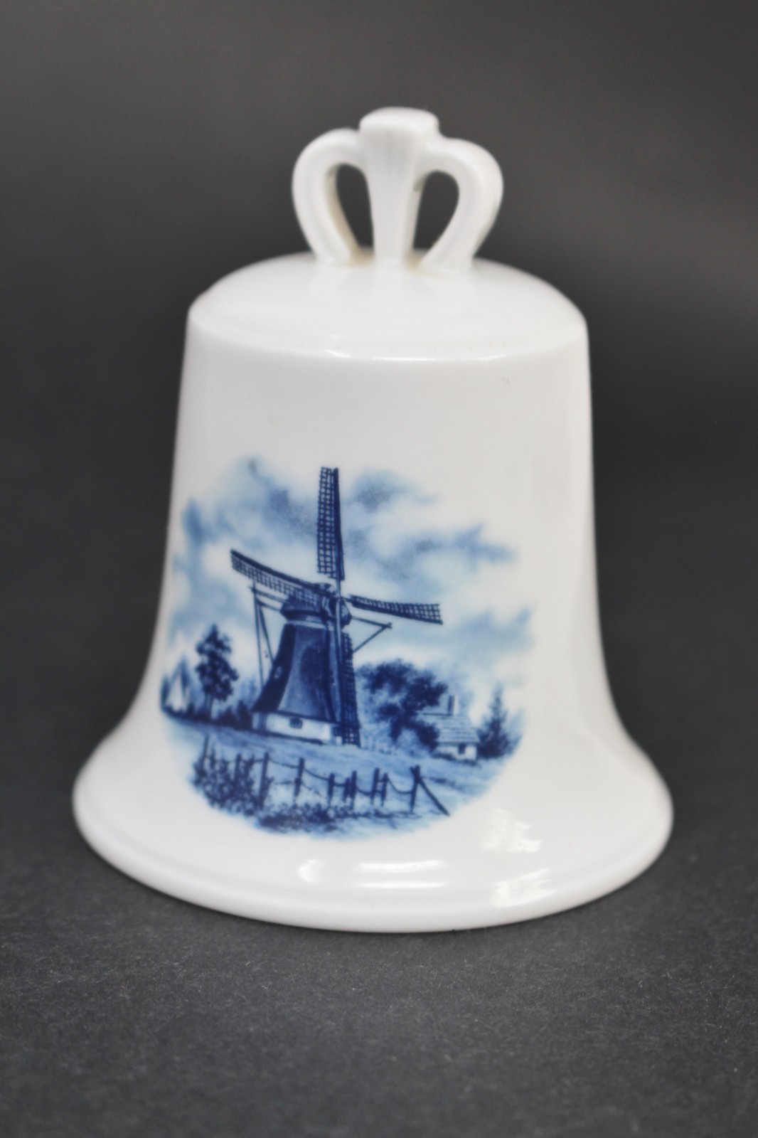 Delft Bell Blauw porcelain Windmill Hand Painted Holland 3.25” floral
