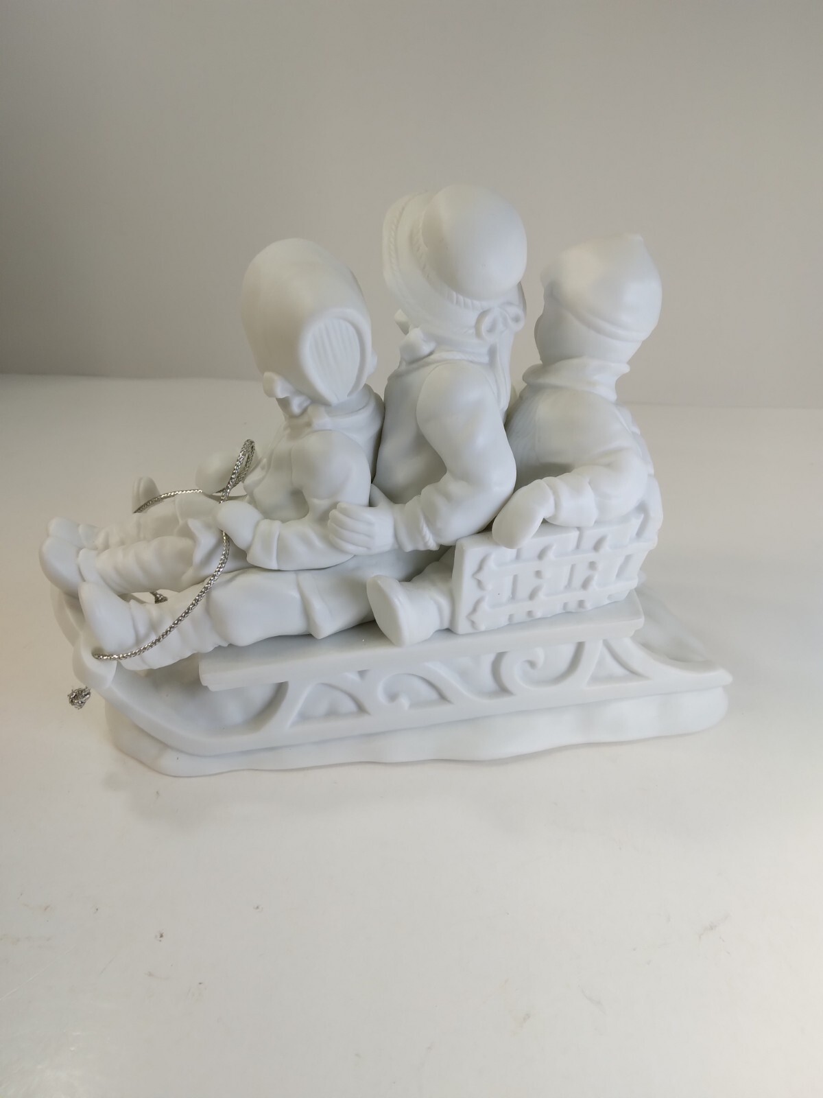 Dept 56 Christmas Winter Silhouette Sledding In The Snow White Figurine 78492