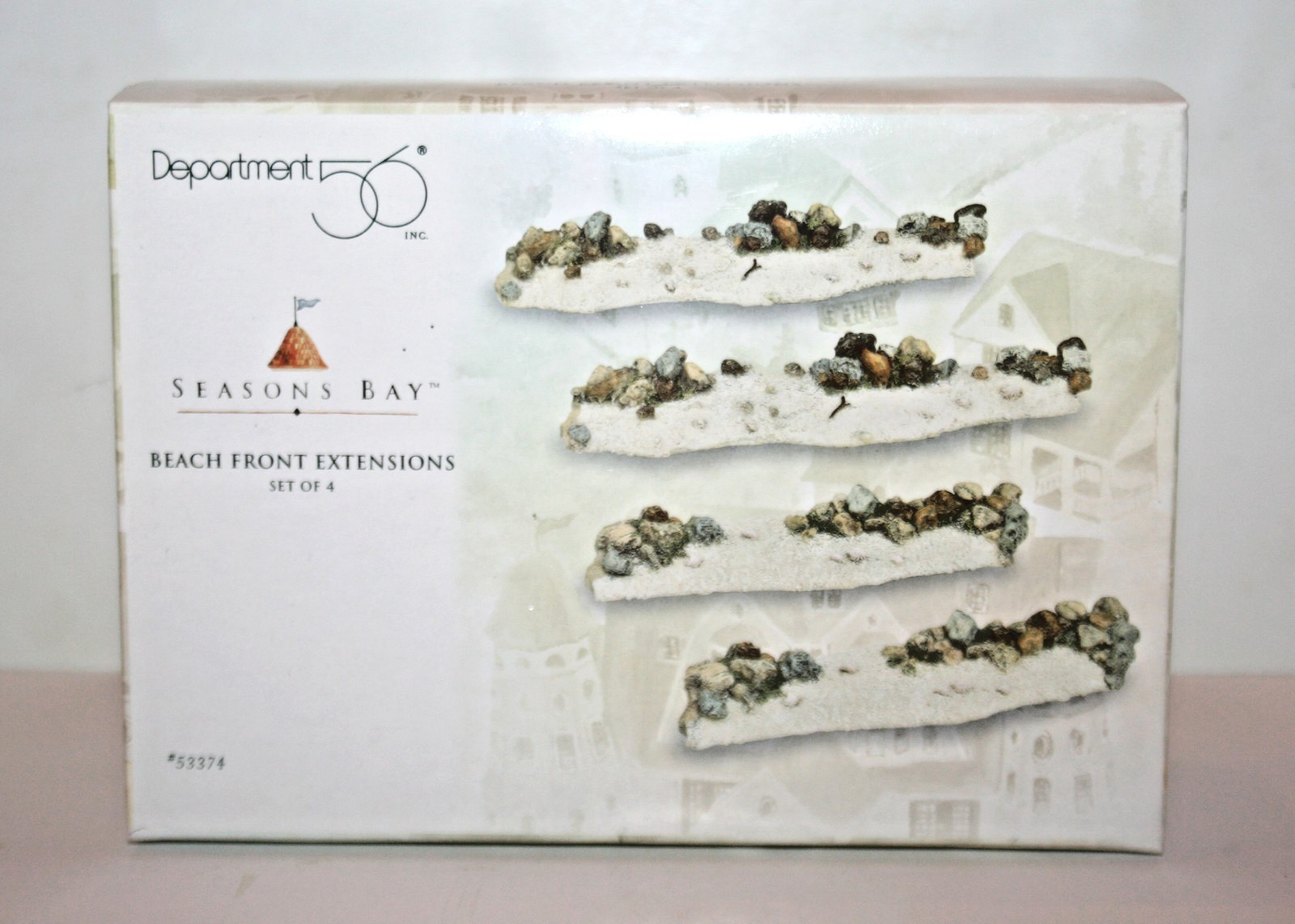 Dept 56 Seasons Bay Beach Front Extensions Set of 4 Sand & Stone 1998 Retired