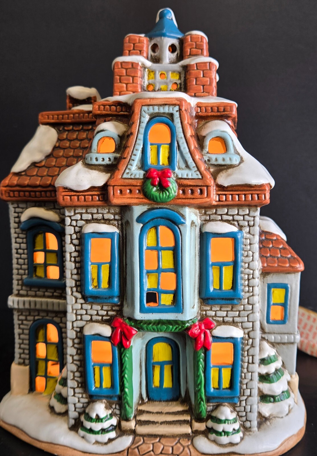 Lefton Colonial Village Xmas Byron Wood 1987 Graystone House #06339